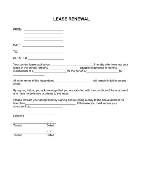 sample lease renewal letter|36 Best Lease Renewal Letters & Forms (Word & PDF).
